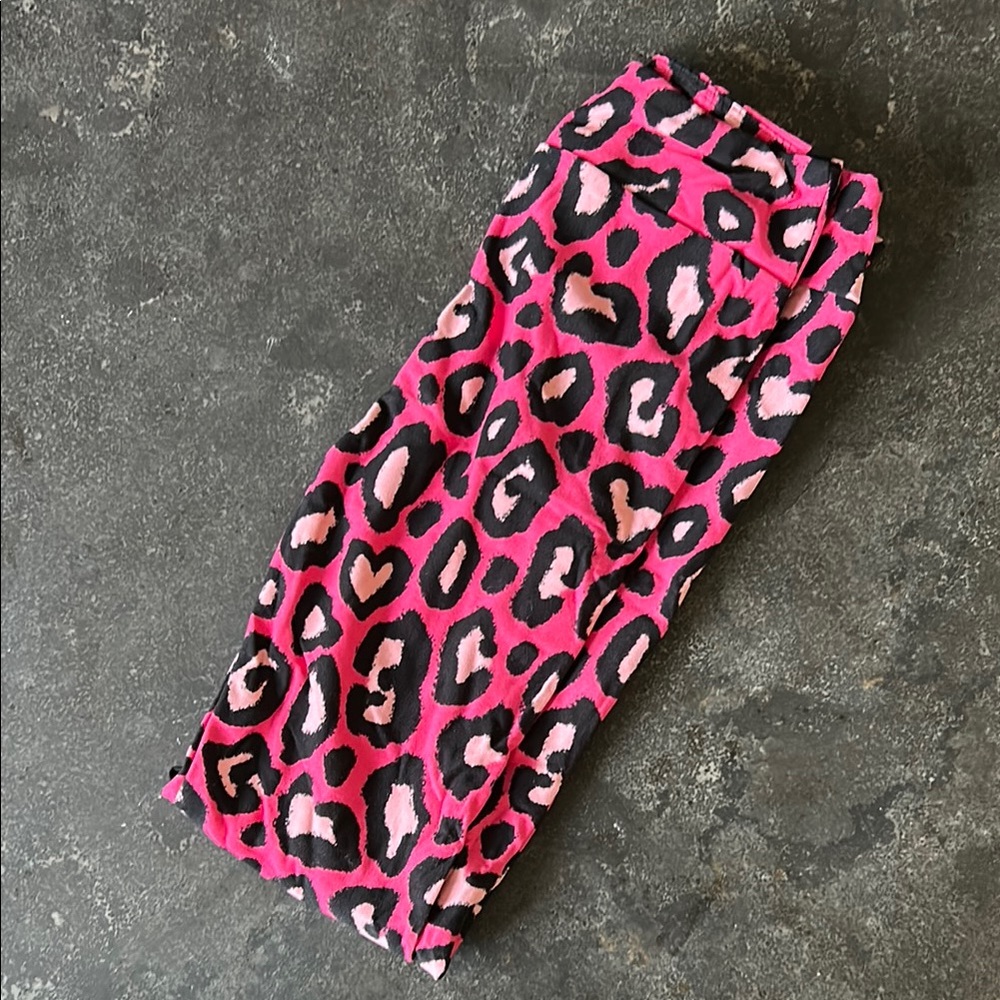 Pink Leopard Print Kids Leggings